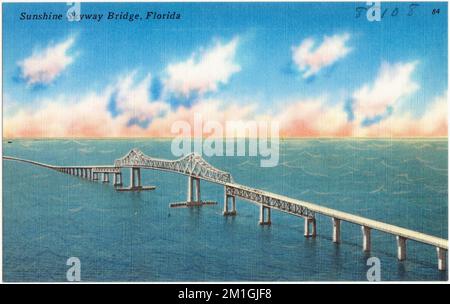 Sunshine Skyway Bridge, Floride , Bridges, Tichnor Brothers Collection, cartes postales des États-Unis Banque D'Images