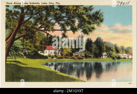 Vue sur le lac Isabella, Lake City, Fla , Lakes & étangs, Collection Tichnor Brothers, cartes postales des États-Unis Banque D'Images