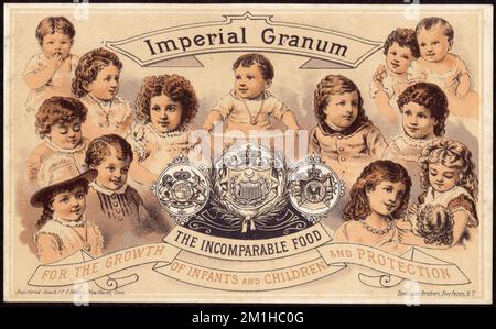 Imperial Granum, la nourriture incomparable pour la croissance et la protection des nourrissons et des enfants , enfants, poupées, nourriture, cartes professionnelles américaines Century 19th Banque D'Images