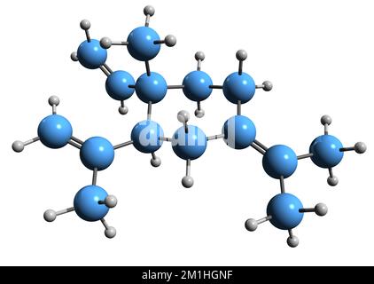 3D image de la formule squelettique des élemen - structure chimique moléculaire de la phytochimie isolée sur fond blanc Banque D'Images