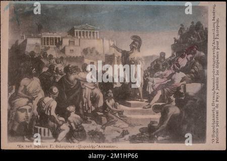 Ό Περικλῆςἀπὸτῆς Πνυκὸς, δικαιολογῶντὰςχάριντῆς Άκροπόλεως δαπάνας - Périlles pérorant de Pnyx justifie les temps pour l'Acropole , forts et fortifications, sites archéologiques, temples grecs, publics, Hommes d'État, Parthénon Athènes, Grèce, Pericles, environ 495 B.C.-429 C.-B. Collection Nicholas Catsimpolas Banque D'Images