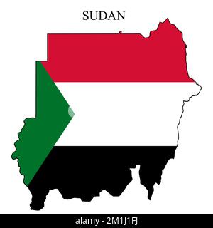 Illustration vectorielle de la carte du Soudan. Économie mondiale. Pays célèbre. Afrique du Nord. Afrique. Illustration de Vecteur