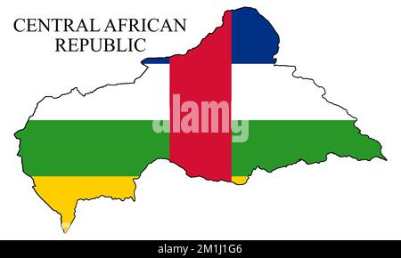 Illustration vectorielle de la carte de la République centrafricaine. Économie mondiale. Pays célèbre. Afrique centrale. Afrique. Illustration de Vecteur