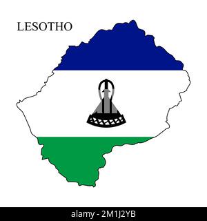 Illustration vectorielle de la carte du Lesotho. Économie mondiale. Pays célèbre. Afrique australe. Afrique. Illustration de Vecteur