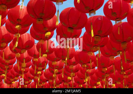 Lanternes du nouvel an chinois dans la région de la ville de chine. Banque D'Images