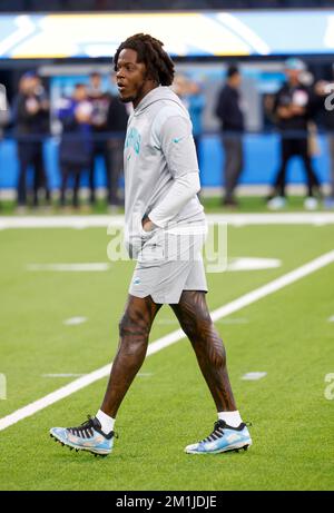 Inglewood, Californie, États-Unis. 11th décembre 2022. Miami Dolphins Quarterback Teddy Bridgewater avant le match de football de la NFL contre les Los Angeles Chargers à Inglewood, Californie. Crédit photo obligatoire : Charles Baus/CSM/Alay Live News Banque D'Images