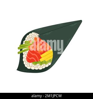 Temaki japan asian Food Vector logo pack design isolé sur fond blanc Illustration de Vecteur