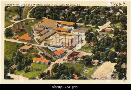 Vue aérienne, Louisiana Western Lumber Co., Lake Charles, la. , Installations industrielles, Collection Tichnor Brothers, cartes postales des États-Unis Banque D'Images