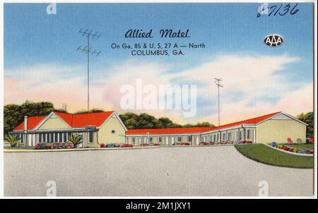 Allied Motel, on GA 85 & U. S. 27 A - nord, Columbus, Géorgie , Motels, Tichnor Brothers Collection, cartes postales des États-Unis Banque D'Images