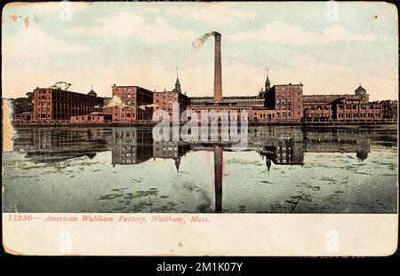 American Waltham Factory, Waltham, Massachusetts. , Usines, industrie de l'horloge et de la montre, American Waltham Watch Company. Collection Waltham Room Banque D'Images