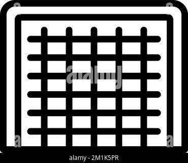 Vecteur de contour de l'icône de la porte de football. Camp de sport. Jouer Illustration de Vecteur