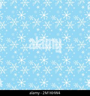 Motif flocon de neige sans couture Vector Blue sur fond blanc Illustration de Vecteur