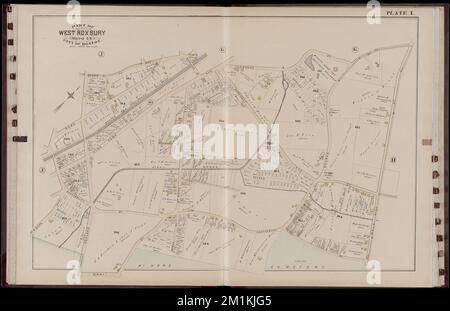 Atlas de la ville de Boston : West Roxbury : volume cinq : à partir des relevés réels et des documents officiels : plaque I , immobilier, Massachusetts, Boston, cartes, Propriétaires fonciers, Massachusetts, Boston, cartes, Jamaica Plain Boston, Masse, cartes, Roslindale Boston, masse, cartes Norman B. Leventhal Map Center Collection Banque D'Images