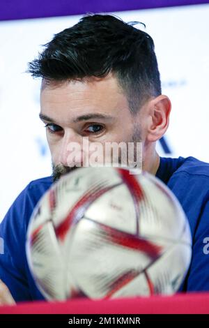 Doha, Qatar. 13th décembre 2022. Hugo Lloris, de France, parle lors de la Conférence de presse française au Centre principal des médias sur 13 décembre 2022 à Doha, au Qatar. Credit: Brésil photo Press/Alamy Live News Banque D'Images