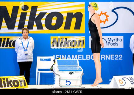 Melbourne, Australie. 13th décembre 2022. Lani Pallister of Australia se prépare à participer à la finale Freestyle Women 400m lors des Championnats du monde de natation de la FINA au Melbourne Sports and Aquatic Centre à Melbourne, Australie, 13 décembre 2022. Photo Giorgio Scala/Deepbluemedia/Insidefoto crédit: Insidefoto di andrea staccioli/Alamy Live News Banque D'Images