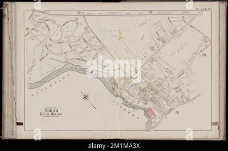 Atlas de la ville de Newton, Massachusetts : à partir de relevés réels et de plans officiels. Planche 25 , immobilier, Massachusetts, Newton, cartes, Propriétaires fonciers, Massachusetts, Newton, cartes, Newton Mass., Cartes Norman B. Leventhal Map Centre Collection Banque D'Images
