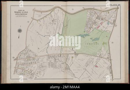 Atlas de la ville de Newton, Massachusetts : à partir de relevés réels et de plans officiels. Planche 20 , immobilier, Massachusetts, Newton, cartes, Propriétaires fonciers, Massachusetts, Newton, cartes, Newton Mass., Cartes Norman B. Leventhal Map Centre Collection Banque D'Images