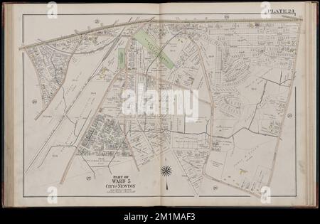 Atlas de la ville de Newton, Massachusetts : à partir de relevés réels et de plans officiels. Planche 24 , immobilier, Massachusetts, Newton, cartes, Propriétaires fonciers, Massachusetts, Newton, cartes, Newton Mass., Cartes Norman B. Leventhal Map Centre Collection Banque D'Images
