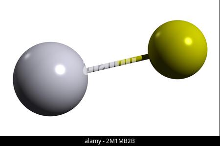 3D image de la formule squelettique du sulfure de mercure - structure chimique moléculaire du fongicide isolé sur fond blanc Banque D'Images
