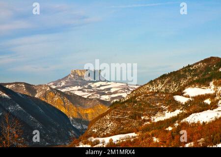 Paysage Pietra di Bismantova Italie Banque D'Images