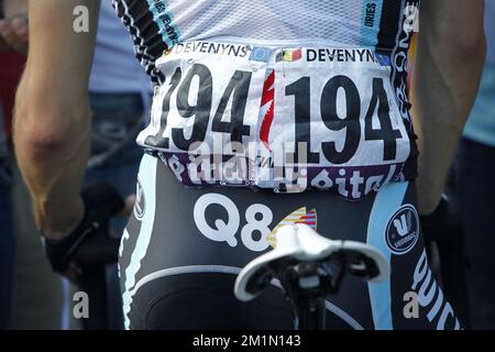 20120711 - BELLEGARDE-SUR-VALSERINE, FRANCE: Les Déséries belges d'Omega Pharma-Quick Step photographiée après la dixième étape de l'édition 99th de la course cycliste Tour de France, à 194,5 km de Macon à Bellegarde-sur-Valserine, France, le mercredi 11 juillet 2012. BELGA PHOTO KRISTOF VAN ACCOM Banque D'Images