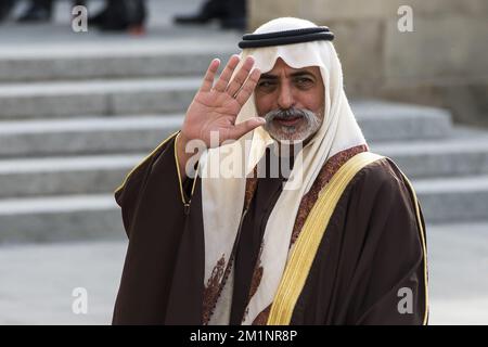 20121020 - LUXEMBOURG, LUXEMBOURG : S.E. Sheikh Nahyan Bin Mubarak Al Nahyan photographié à l'arrivée à la cathédrale notre-Dame de Luxembourg, pour le mariage religieux du prince héritier Guillaume de Luxembourg et de la princesse Stephanie, samedi 20 octobre 2012, à Luxembourg. Les célébrations du mariage durent deux jours. BELGA PHOTO NICOLAS LAMBERT Banque D'Images