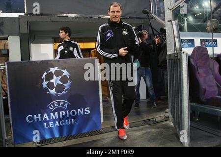 20121105 - BRUXELLES, RUSSIE: Milan Jovanovic d'Anderlecht photographié lors d'une session de formation de l'équipe belge de football de première division RSC Anderlecht, lundi 05 novembre 2012 à Bruxelles. Le mardi, Anderlecht joue à l'équipe russe du FC Zenit Saint Petersbourg dans le groupe C de la Ligue des champions de l'UEFA. BELGA PHOTO VIRGINIE LEFOUR Banque D'Images