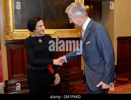 20121122 - SYDNEY, AUSTRALIE: Professeur Marie Bashir AC CVO, gouverneur de la Nouvelle-Galles du Sud et prince héritier Philippe de Belgique, photographié à la Maison du Gouvernement, Royal Botanic Gardens, le cinquième jour d'une mission économique en Australie et en Nouvelle-Zélande, jeudi 22 novembre 2012. BELGA PHOTO ERIC LALMAND Banque D'Images