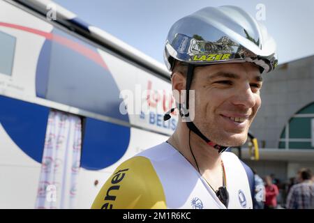 Belge Jurgen Roelandts de Lotto - Belisol photographié au début de la douzième étape de l'édition 100th de la course cycliste Tour de France, 218km de Fougères à Tours, France, le jeudi 11 juillet 2013. Banque D'Images