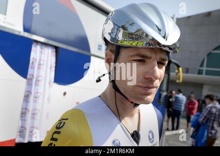 Belge Jurgen Roelandts de Lotto - Belisol photographié au début de la douzième étape de l'édition 100th de la course cycliste Tour de France, 218km de Fougères à Tours, France, le jeudi 11 juillet 2013. Banque D'Images