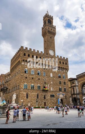 Palazzo Vecchio sur la Piazza della Signoria à Florence, Toscane, Italie Banque D'Images