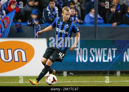 20131207 - BRUGGE, BELGIQUE: La tempête Nikola du Club photographiée lors du match de la Jupiler Pro League entre le Club Brugge KV et KV Mechelen, à Brugge, samedi 07 décembre 2013, le jour 18 du championnat belge de football. BELGA PHOTO BRUNO FAHY Banque D'Images