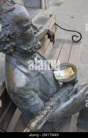 20140205 - BELGIQUE, DINANT: Adolphe Sax était un musicien et designer belge d'instruments de musique qui joua de la flûte et de la clarinette, et est bien connu dans le monde entier pour être l'inventeur du saxophone. 2014 est le 200th anniversaire de la naissance d'Adolphe Sax. PHOTO DANIEL RYS Banque D'Images