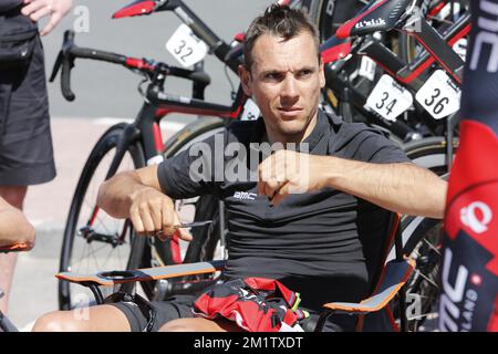 20140212 - AL KHOR CORNICHE, QATAR: Belge Philippe Gilbert de BMC Racing Team photographié à la quatrième étape de la course cycliste Qatar Tour 2014, à 135 km de Dukhan à Mesaieed, Qatar, mercredi 12 février 2014. Le Qatar Tour 2014 aura lieu du 9 au 14 février. Banque D'Images