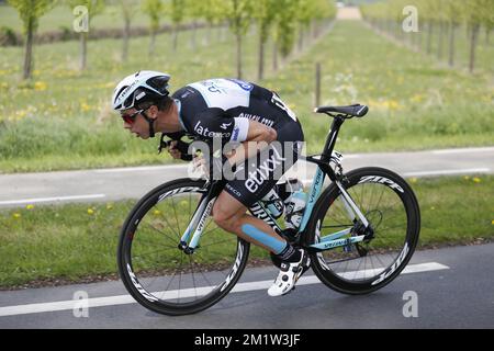 Allemand Tony Martin de l'équipe Omega Pharma - Quick Step photographié en action lors de l'édition 49th de la course cycliste 'Amstel Gold Race' aux pays-Bas, 251,4km de Maastricht à Valkenburg, dimanche 20 avril 2014. Banque D'Images