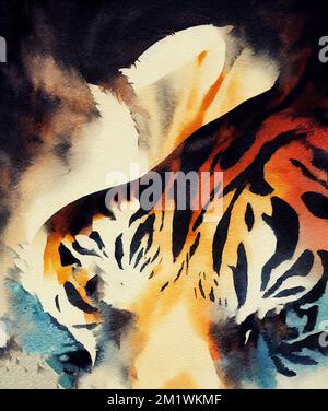 belle fourrure de tigre - texture colorée avec orange, beige, jaune et noir, structure de fourrure de tigre chattercolor. Banque D'Images