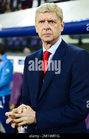 Arsene Wenger, directeur et entraîneur-chef d'Arsenal, photographié lors d'un troisième match de groupe entre RSCA Anderlecht et l'équipe anglaise Arsenal, dans le groupe D de la compétition de la Ligue des champions de l'UEFA, mercredi 22 octobre 2014. BELGA PHOTO LAURIE DIEFFEMBACQ Banque D'Images