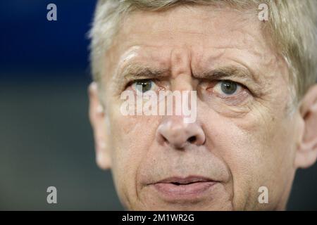 Arsene Wenger, directeur et entraîneur-chef d'Arsenal, photographié lors d'un troisième match de groupe entre RSCA Anderlecht et l'équipe anglaise Arsenal, dans le groupe D de la compétition de la Ligue des champions de l'UEFA, mercredi 22 octobre 2014. BELGA PHOTO LAURIE DIEFFEMBACQ Banque D'Images