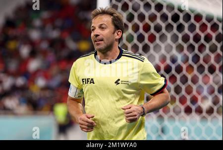 Alessandro Del Piero, d'Italie, lors d'un match de football réunissant des légendes de la FIFA et des ouvriers qui ont construit les stades au profit de la charité « le football unit le monde » au stade Al Thumama lors de la coupe du monde de la FIFA 2022 sur 12 décembre 2022 à Doha, Qatar - photo Jean Catuffe / DPPI Banque D'Images