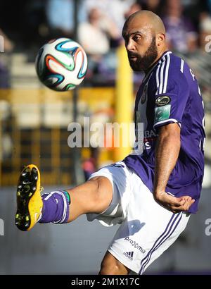 20141101 - BRUXELLES, BELGIQUE : Anthony Vanden Borre d'Anderlecht photographié lors du match Jupiler Pro League entre RSC Anderlecht et Lokeren, à Bruxelles, le samedi 01 novembre 2014, le jour 14 du championnat belge de football. BELGA PHOTO VIRGINIE LEFOUR Banque D'Images