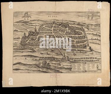 Bloys , vues aériennes, Blois France, vues aériennes, œuvres de 1800 Norman B. Leventhal Centre de carte Collection Banque D'Images