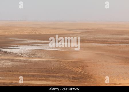 Walvis Bay Salt Holdings. Le plus grand producteur de sel solaire de mer en Afrique subsaharienne. Swakopmund, Namibie. Banque D'Images