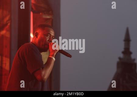 20150703 - BRUXELLES, BELGIQUE : Wu-Tang Clan se produit à l'édition 26th du festival de musique du café du Couleur à Tour & taxis à Bruxelles, le vendredi 03 juillet 2015. BELGA PHOTO AUDE VANLATHEM Banque D'Images