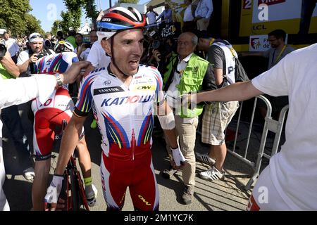 Espagnol Joaquim Rodriguez de Team Katusha photographié après la phase 3 de l'édition 102nd de la course cycliste Tour de France, à 159,5 km d'Anvers à Huy, lundi 06 juillet 2015. Banque D'Images