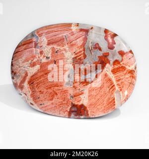 Coquelicot Jasper Palmstone un semi-précieux cristal de guérison Gemstone Banque D'Images