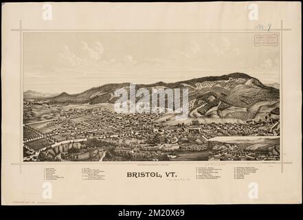 Bristol, VT , Bristol Vt., vues aériennes Norman B. Leventhal Map Center Collection Banque D'Images