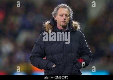 20160131 - BRUGGE, BELGIQUE: L'entraîneur-chef du Club Michel Preud'homme photographié lors du match de la Jupiler Pro League entre le Club Brugge et Lokeren, à Brugge, dimanche 31 janvier 2016, le 24 jour du championnat belge de football. BELGA PHOTO BRUNO FAHY Banque D'Images