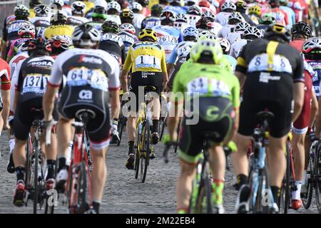 Britannique Chris Froome de Team Sky photographié lors de la 21st et dernière étape de l'édition 103rd de la course cycliste Tour de France, à 113 km de Chantilly aux champs-Elysées à Paris, le dimanche 24 juillet 2016. Banque D'Images