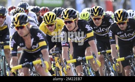 Britannique Chris Froome de Team Sky photographié lors de la 21st et dernière étape de l'édition 103rd de la course cycliste Tour de France, à 113 km de Chantilly aux champs-Elysées à Paris, le dimanche 24 juillet 2016. Banque D'Images