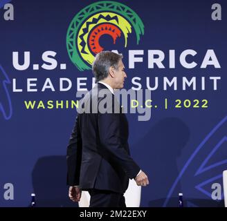 Washington, États-Unis. 13th décembre 2022. Antony Blinken, secrétaire d'État des États-Unis, participe au Forum sur la paix et la sécurité le premier jour des États-Unis Sommet des dirigeants africains au Centre de congrès Walter E. Washington à Washington DC mardi 13 décembre 2022. Photo par Jemal Countess/UPI crédit: UPI/Alay Live News Banque D'Images